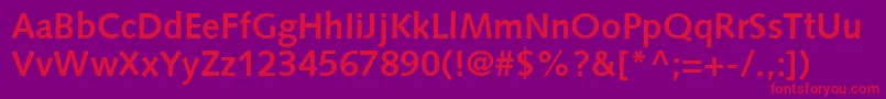フォントPfsyntaxBold – 紫の背景に赤い文字