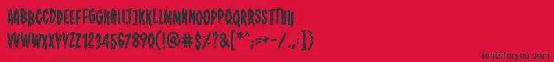 フォントShallowgravebb – 赤い背景に黒い文字