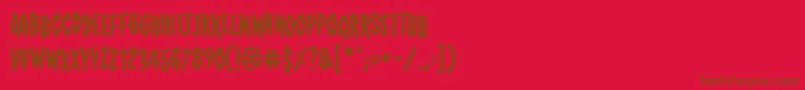 Shallowgravebb Font – Brown Fonts on Red Background
