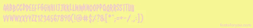 Shallowgravebb Font – Pink Fonts on Yellow Background