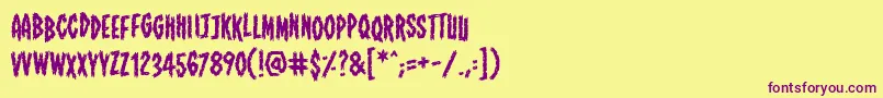 Шрифт Shallowgravebb – фиолетовые шрифты на жёлтом фоне