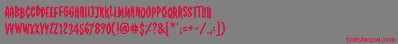 Shallowgravebb-Schriftart – Rote Schriften auf grauem Hintergrund