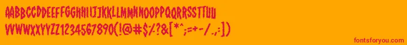 Shallowgravebb Font – Red Fonts on Orange Background