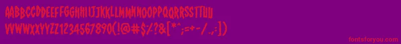 フォントShallowgravebb – 紫の背景に赤い文字