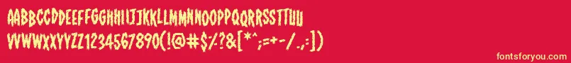 Shallowgravebb Font – Yellow Fonts on Red Background