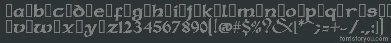 フォントCelticmd ffy – 黒い背景に灰色の文字