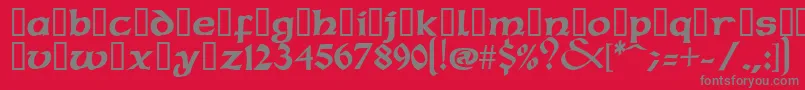 Celticmd ffy Font – Gray Fonts on Red Background