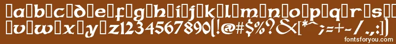 フォントCelticmd ffy – 茶色の背景に白い文字