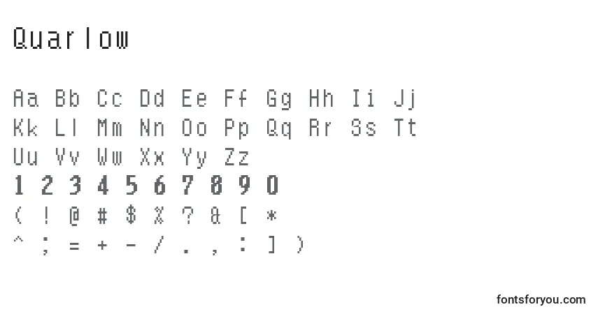 Schriftart Quarlow (84370) – Alphabet, Zahlen, spezielle Symbole