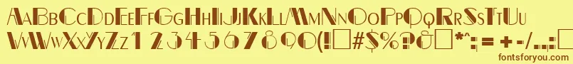 BealevarigatedRegular-Schriftart – Braune Schriften auf gelbem Hintergrund