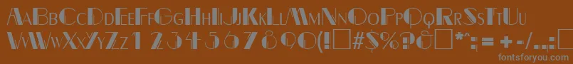 BealevarigatedRegular-fontti – harmaat kirjasimet ruskealla taustalla