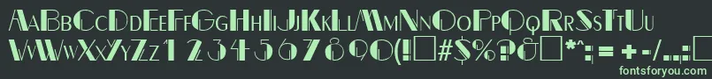 フォントBealevarigatedRegular – 黒い背景に緑の文字