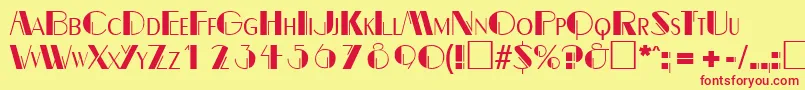 BealevarigatedRegular Font – Red Fonts on Yellow Background