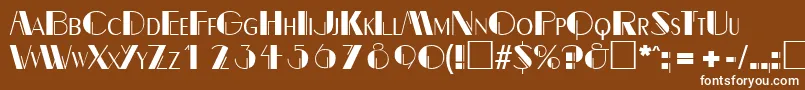 BealevarigatedRegular-fontti – valkoiset fontit ruskealla taustalla