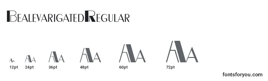 Размеры шрифта BealevarigatedRegular