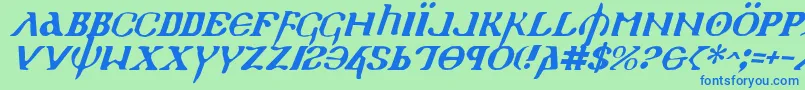 More about HolyEmpireItalic Font HolyEmpireItalic Font – Blue Fonts on Green Background