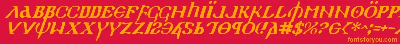 Подробнее о шрифте HolyEmpireItalic Шрифт HolyEmpireItalic – оранжевые шрифты на красном фоне