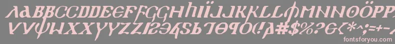 HolyEmpireItalic-fontti – vaaleanpunaiset fontit harmaalla taustalla
