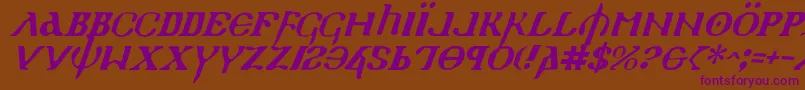 Шрифт HolyEmpireItalic – фиолетовые шрифты на коричневом фоне