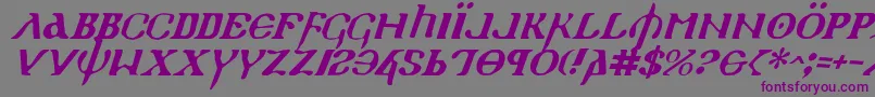 HolyEmpireItalic-fontti – violetit fontit harmaalla taustalla