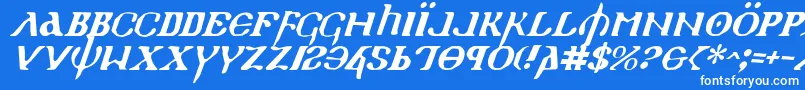 Шрифт HolyEmpireItalic – белые шрифты на синем фоне