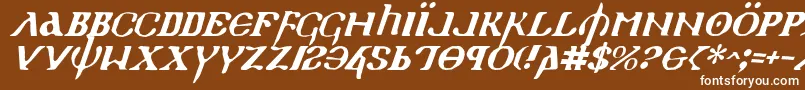 フォントHolyEmpireItalic – 茶色の背景に白い文字