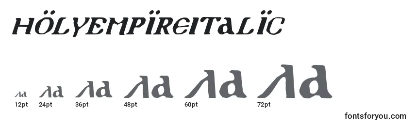 HolyEmpireItalic Font Sizes