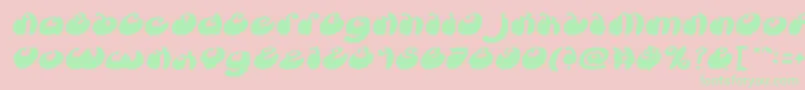 ButterflyBoldItalic Font – Green Fonts on Pink Background