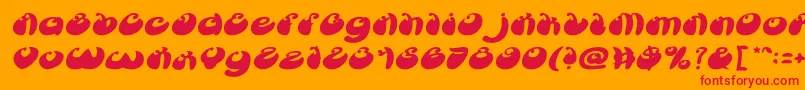 フォントButterflyBoldItalic – オレンジの背景に赤い文字