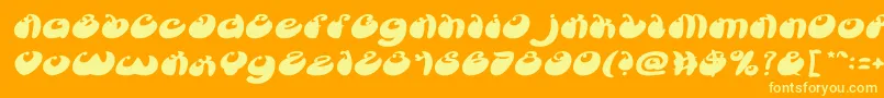 ButterflyBoldItalic Font – Yellow Fonts on Orange Background