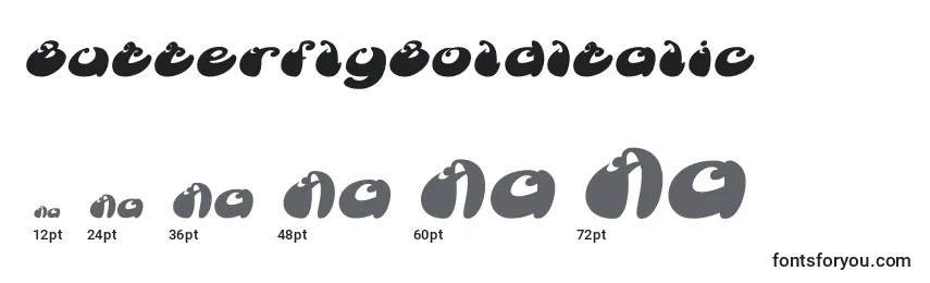 ButterflyBoldItalic Font Sizes