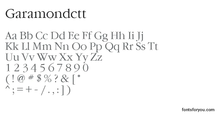 Czcionka Garamondctt – alfabet, cyfry, specjalne znaki