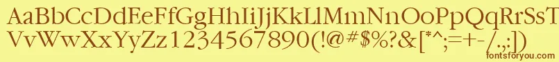 Garamondctt Font – Brown Fonts on Yellow Background