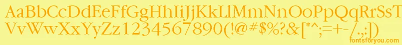 Garamondctt Font – Orange Fonts on Yellow Background