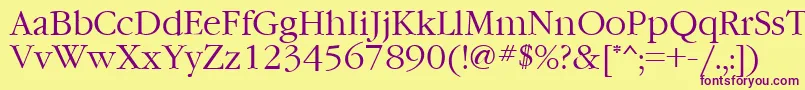 Garamondctt Font – Purple Fonts on Yellow Background