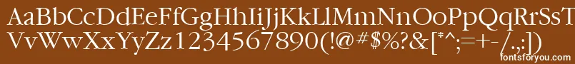 フォントGaramondctt – 茶色の背景に白い文字