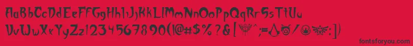 Akuma Font – Black Fonts on Red Background