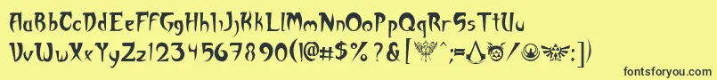 Akuma Font – Black Fonts on Yellow Background