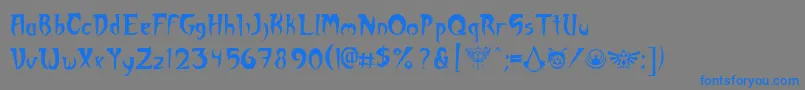 フォントAkuma – 灰色の背景に青い文字