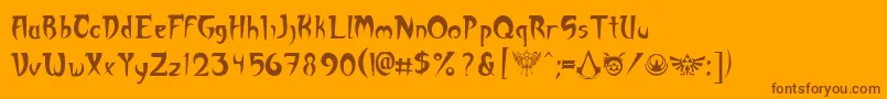 Akuma Font – Brown Fonts on Orange Background