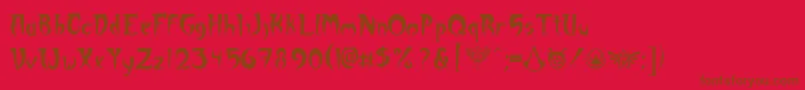 Akuma Font – Brown Fonts on Red Background