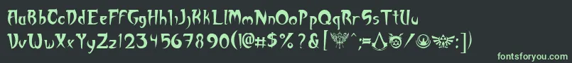 Akuma Font – Green Fonts on Black Background
