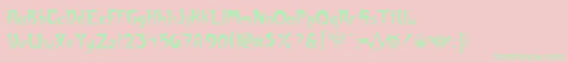 Akuma Font – Green Fonts on Pink Background