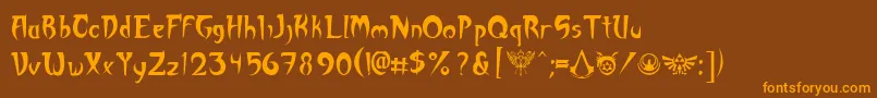 Akuma Font – Orange Fonts on Brown Background