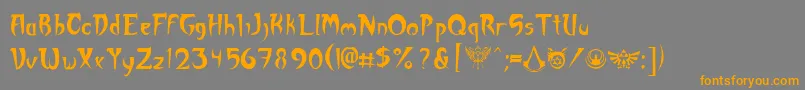 Akuma Font – Orange Fonts on Gray Background