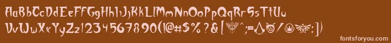 Akuma Font – Pink Fonts on Brown Background