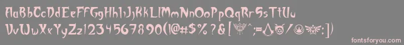 Akuma Font – Pink Fonts on Gray Background