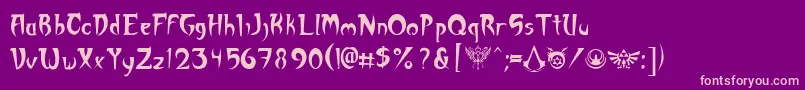 Akuma Font – Pink Fonts on Purple Background