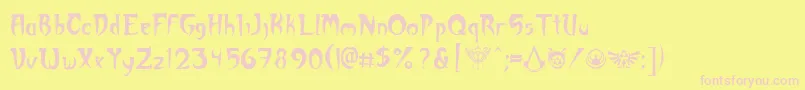 Akuma Font – Pink Fonts on Yellow Background