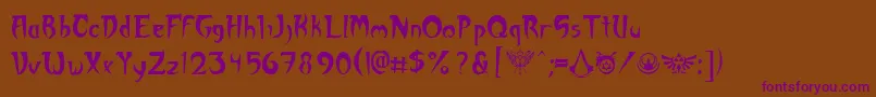 Akuma Font – Purple Fonts on Brown Background